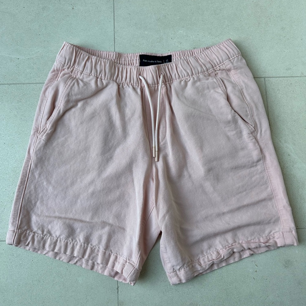 Men’s XS Abercrombie & Fitch Light Pink Casual Drawstring Shorts